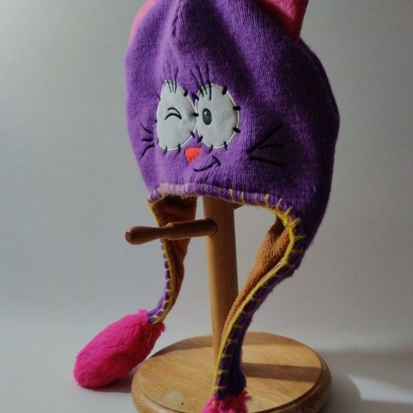 Flipeez Cute Kitty Purple Beanie‎ Hat with Wagging Tail Beanie main image 8